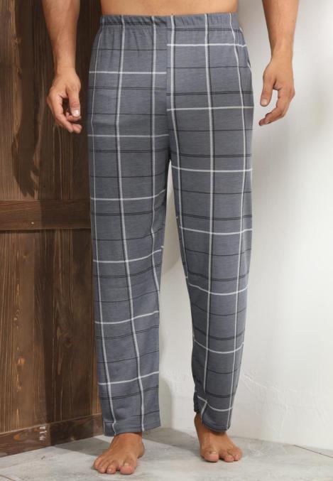 Pantaloni de Pijama ,Barbati,Culoare Gri Inchis cu Alb,Engros